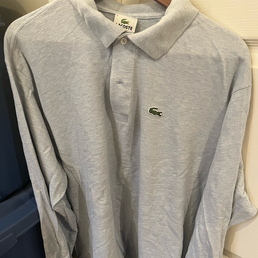Lacoste long sleeve pique cotton polo. NEVER WORN.